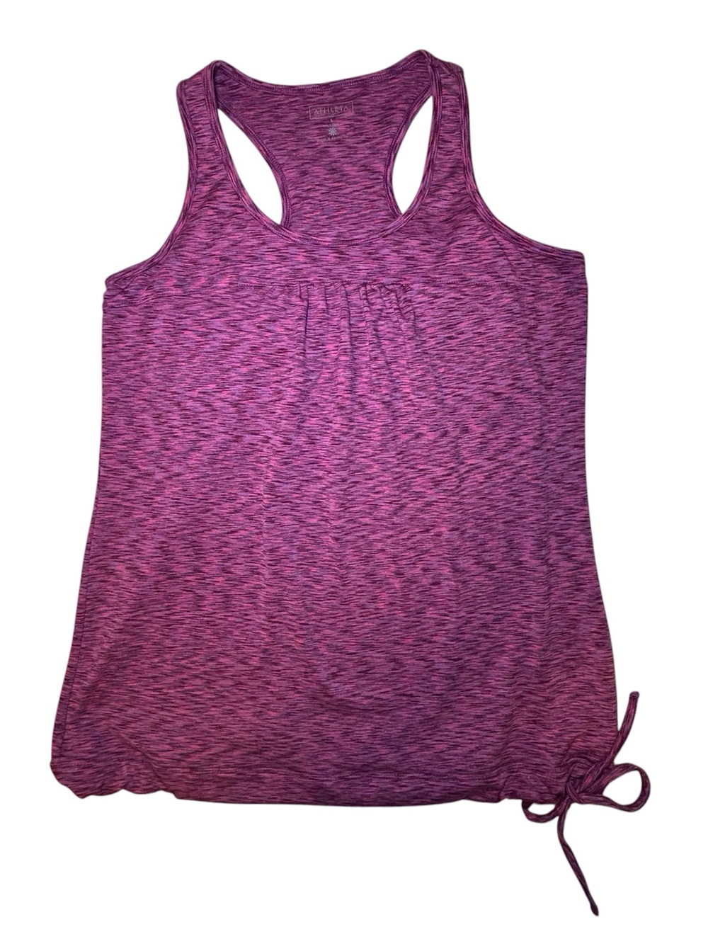 Athleta Tinker Tank Purple Spacedye Racerback Tank Top with Side Tie Size Large